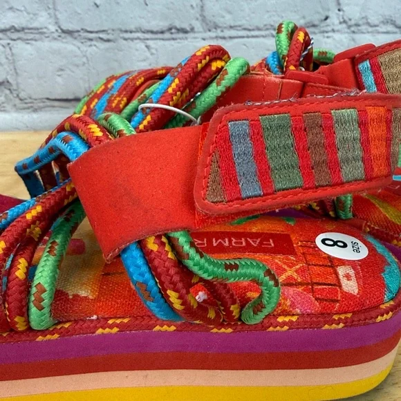 FARM RIO Tropical Platform Sandal NWT Sz 8 retail $230 - Picture 7 of 14